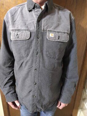 Vintage Carhartt Men's Heavyweight Two-Tone Work Shirt Jacket Size L